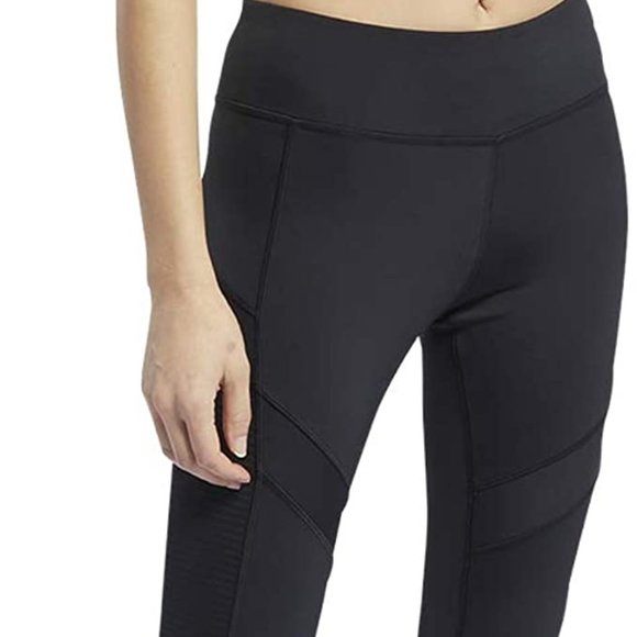 🆕Reebok Women's Workout Ready Mesh Tight, Black, High Rise, NWT, Authentic - Picture 4 of 13